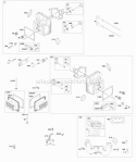 Cylinder Head Rocker Arm Cover Intake Manifold Diagram and Parts List for 49L977-0001-G5  Briggs and Stratton Engine